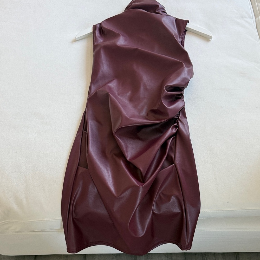 Boohoo Burgundy Sleeveless Mini Dress